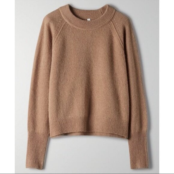 Aritzia The Group Babaton Luxe Cashmere Crew Sweater Camel Tan Size XS - Picture 3 of 8